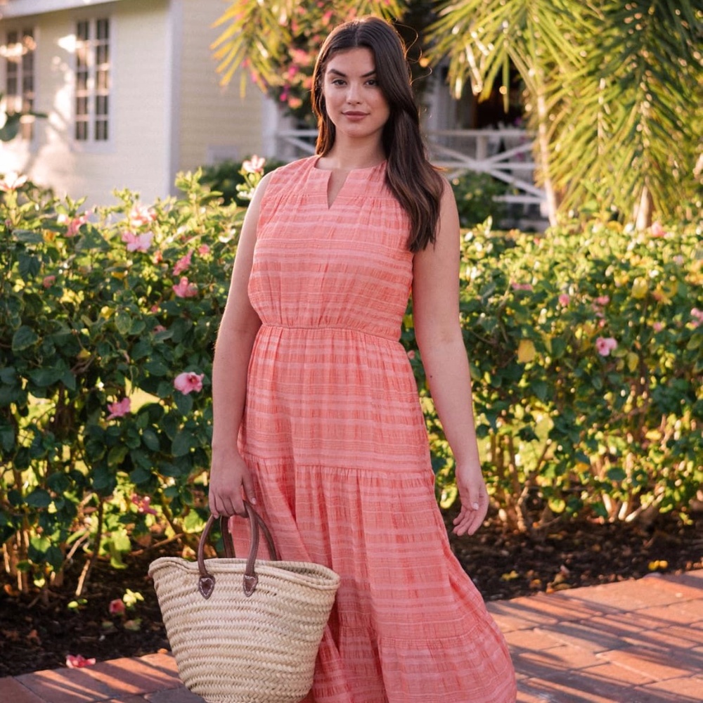 Gal Meets Glam Fiona Coral Maxi Dress 6 NWT